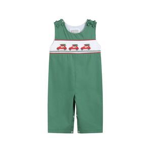 Lil Cactus Girls  Smocked Overall, Green